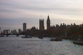 English Parliament in
                  Evening